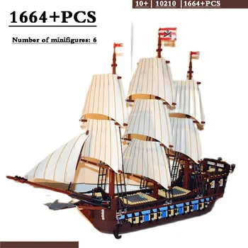 Korsan Film Serisi ile Uyumlu 10210 22001 Korsan İmparatorluğu Karayip Yapı Taşları Amiral Gemisi Model Gemi Hediye çocuk oyuncakları