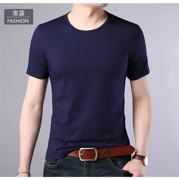 Kısa kollu tişört erkek 17 yaz yeni trend Kore versiyonu pamuk bahar erkek yuvarlak boyun yarım kollu giysiler