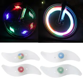 LED bisiklet tekerlek konuşmacı ışık su geçirmez güvenlik bisiklet renkli lamba pil ile gece sürme uyarı fener bisiklet aksesuarları