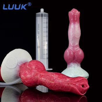 LUUK Gory / Pembe Yapay Penis Boşalma Köpek Penis Oyuncak Fantezi Dildos Büyük Düğüm Buttplug Enayi ile Kadın için Seks Oyuncak Masturbator