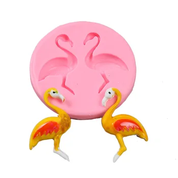 Luyou 1 adet Flamingo Dantel Silikon Kalıp Fondan Kalıp Kek Dekorasyon Araçları Kek Gumpaste Kalıpları, mutfak Aksesuarları FM1829