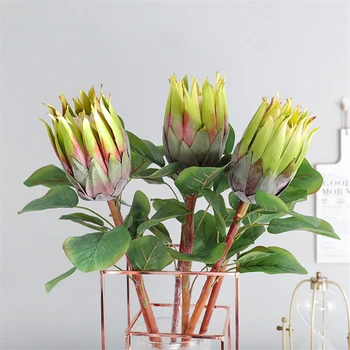 Lüks Büyük Güney Afrika Ulusal Çiçek Protea cynaroides yapay çiçekler için yeni Ev ev dekor flores artificiales