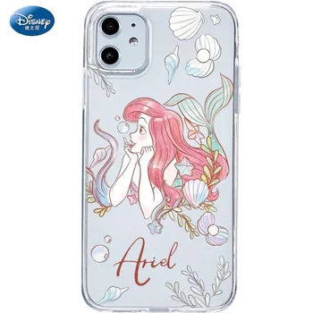 Mermaid Prenses Kar Beyaz Silikon Kılıf iPhone 14 12Pro Xs Max iPhone SE 2020 7 8 Artı Resmi Sıvı Silikon Tam Kapak