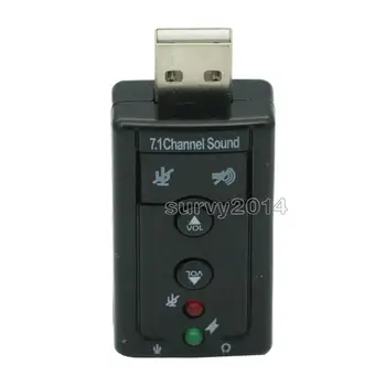 Mini USB 2.0 3D Sanal 12Mbps Harici 7.1 Kanal Ses Ses Kartı Adaptörü Ses Ses Kartı Adaptörü Taşınabilir Mini USB 2.0
