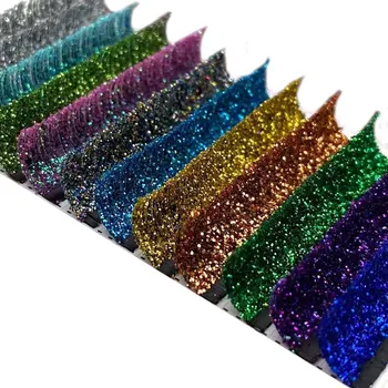 Mix Renkler Glitter Moda Parlak Renkli Yanlış Kirpik Uzatma Bireysel Sahte Makyaj Göz Lashes Profesyonel Malzemeleri
