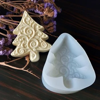 Noel ağacı şekli sabun kalıp silikon kek kalıbı süslemeleri DIY el yapımı silikon çikolata kalıpları pişirme kek araçları