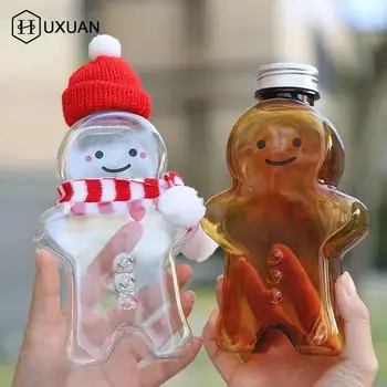 Noel Dekorasyon Sevimli Zencefilli Kurabiye Adam İçme Bardağı Taşınabilir Mutfak Su Şişesi Ev Çift Navidad Şişe Hediyeler
