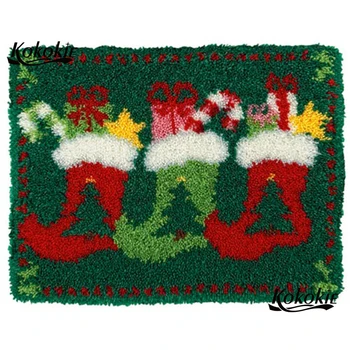 Noel çorap dekor ev dıy tapijt mandalı kanca kilim tuval baskı vloerklee foamiran iğne halı nakış kiti