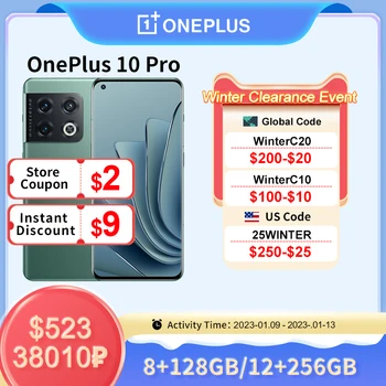 OnePlus 10 Pro 10pro 5G akıllı telefon 12GB 256GB Snapdragon 8 Gen 1 cep telefonları Süper Hızlı Şarj