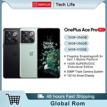OnePlus Ace Pro 5G Smartphone Snapdragon 8 + Gen 1 Küresel Rom 150W Supervooc Şarj 4800mAh Cep Telefonu 6.7 AMOLED Ekran 10T 10T