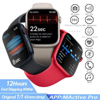 Orijinal Akıllı İzle Serisi 8 Bluetooth Çağrı NFC EKG Su Geçirmez Uyku İzleme Kadın Erkek Spor Smartwatch Apple Android İçin