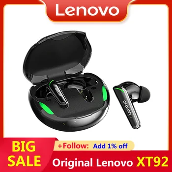 Orijinal Lenovo XT92 TWS Bluetooth Kulaklıklar Kablosuz Kulaklık Düşük Gecikme Profesyonel Oyun Kulaklıklar HİFİ Müzik Kulaklık Gamer