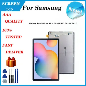 Orijinal Samsung Galaxy Tab Için S6 Lite 10.4 P610 P615 P615N P617 LCD Ekran dokunmatik ekranlı sayısallaştırıcı grup