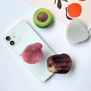 Parlak Meyve Kabuğu Katlanabilir Streç Kavrama Tok Telefon Tutucu Parmak Yüzük Griptok Soket Konuşma Tutucu İphone Xiaomi için