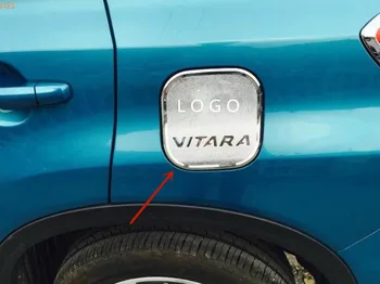 Paslanmaz/ABS Krom Yakıt tankı kapak dekorasyon Yama Anti-çizik koruma vitara 2016-2019 Araba şekillendirme Suzuki için 