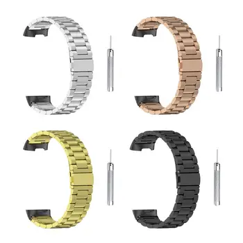 Paslanmaz çelik şerit Kayışı Fitbit Şarj İçin 5 akıllı bilezik Yerine Metal Üç Boncuk Kayışı Fitbit Şarj İçin 5 akıllı saat
