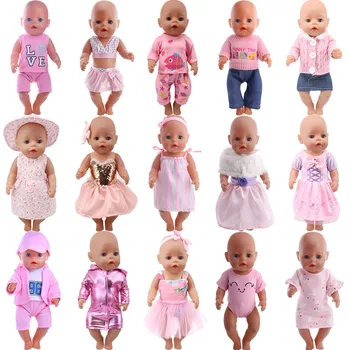 Pembe Serisi Etekler Mayo Uygun 18 İnç Amerikan Ve 43 Cm Yeni Doğan Bebek oyuncak bebek giysileri, Bizim Nesil, hediyeler İçin Kız