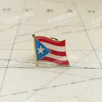 Porto Riko Ulusal Bayrak Yaka İğneler Kristal Epoksi Metal Emaye Rozeti Boya Broş Hatıra Takım Kişilik Hatıra Hediyeler