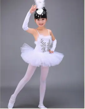 Profesyonel Beyaz Kuğu Gölü balesi Tutu Kostüm Kız Çocuk Balerin Elbise Çocuk Bale Elbise Giyim Dans Elbise Kız İçin