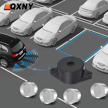 QXNY Araba Parktronik Buzzer Ses Alarm geri park etme radarı 4 Park Sensörleri Kiti Dedektörü Sistemi Arka Hiçbir Ekran Monitör
