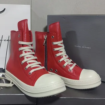 Rrıc 2022ss Yüksek Kalite Bayanlar Yüksek Top Sneakers Kırmızı Deri Çift Yüksek Sokak Sneakers rahat ayakkabılar Tops