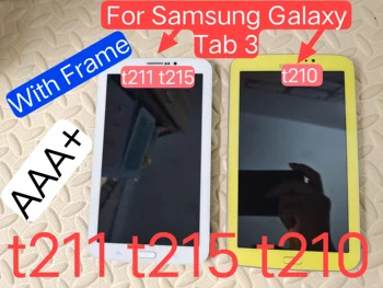 Samsung Galaxy Tab 3 7.0 için SM-T210 T211 T215 LCD Ekran Paneli LCD Dokunmatik Ekran Digitizer Sensörü Meclisi İle Çerçeve