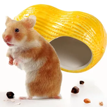 Sevimli Seramik Hamster Kafesi Küçük Pet Seramik Ev Uyku Yuva Pet Yatak Sıçan HamsterToys Kafes Ev Aksesuarları kolay temiz