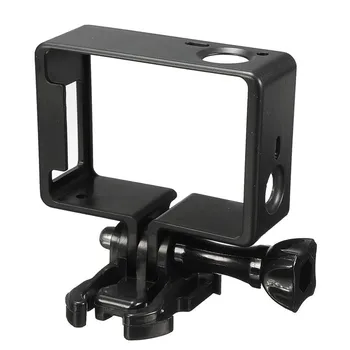 Siyah Plastik Koruyucu Konut Case Çerçeve Sınır Dağı GoPro Hero 3/3+/4 Spor Eylem Kamera tabanı standı tutucu ile