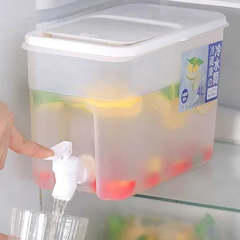 Soğuk su sürahisi Musluk suyu içecek Dağıtıcı Meyve demlik tankı buzdolabı plastik buz su ısıtıcısı Pot Soğuk su sürahisi Limonata