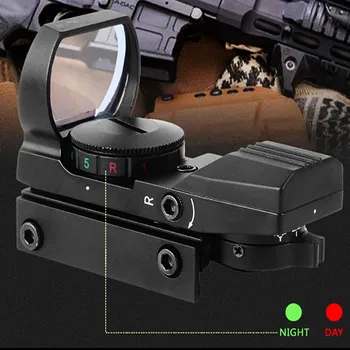 Sıcak 20mm Ray Tüfek Metal Avcılık Optik Holografik Red Dot Sight Refleks 4 Reticle Taktik Kapsam Kolimatör Ekipmanları