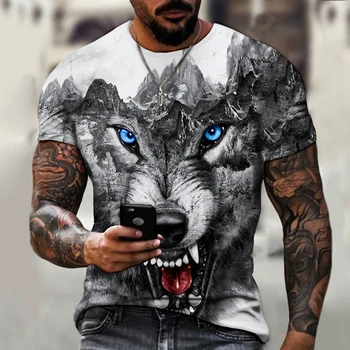 Sıcak Satış erkek T-Shirt Eğlenceli 3D T-shirt Yaz Casual Tops Moda O-Boyun Kısa Kollu Erkek Giyim Yüksek Sokak Streetwear