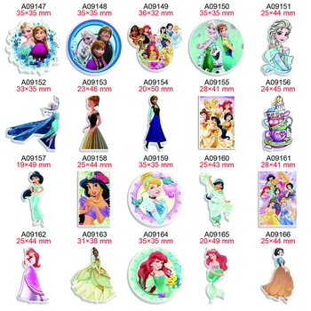 Takılar Disney Prenses Reçine Flatback Düzlemsel Baskılı 30 Adet DIY Hairbows Zanaat Malzemeleri Tatil Dekorasyon Takılar
