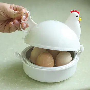 Taşınabilir Dayanıklı Tavuk Şekli Yumurta Vapur Kazan 4 Yumurta Pişirme Aletleri Mikrodalga Fırın Tencere Mutfak Ocak Malzemeleri