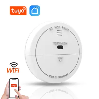 Tuya Wifi / 433mhz Akıllı Ev Duman dedektör sensörü Bağımsız Alarm Yangın Duman Dedektörü Yangın Koruma Ev Güvenlik Alarmı 80DB