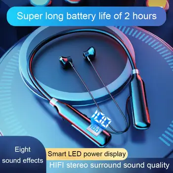 TWS Kablosuz Kulaklık Bluetooth uyumlu Manyetik Boyun Bandı Kulaklık IPX3 Su Geçirmez Spor Kulaklık Gürültü İptal MİC
