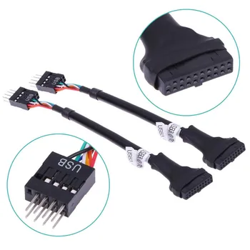 USB 3.0 20-Pin Erkek USB 2.0 9-Pin Anakart Başlık dişi adaptör Kablosu Moederbord Başlık Vrouwelijke Adaptörü Kabel
