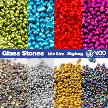 VDD 20g Renkli Çakıl Cam Taşlar Ezilmiş Mineral Kırık Kristal DIY Quicksand Dolum Nail Art Çakıl Malzeme Aksesuarları