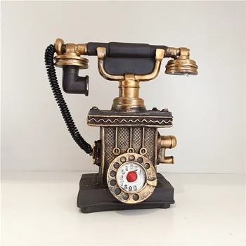 Vintage Reçine Telefon Para Kutusu Kumbara Retro Hediye Eski Telefon Modeli Dolabı Antika Süsler Zanaat Ev Dekor Figürler
