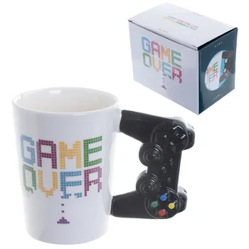 Yaratıcı OYUN Kahve Kupa 3D Oyun Denetleyicisi Grip Seramik Süt çay su kupası Çocuk doğum günü hediyesi