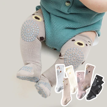 Yaz Bebek Diz Pedleri Çorap Yenidoğan Bebek Karikatür Hayvan Anti Kayma Diz Yüksek Uzun Çorap Toddler Emekleme Güvenlik Kat Çorap