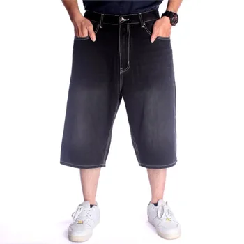 Yaz Şort Kot Pantolon Hip Hop Streetwear Baggy Kot Şort Kaykay Rahat Düz Kapriler Pantolon Artı Boyutu 42-46
