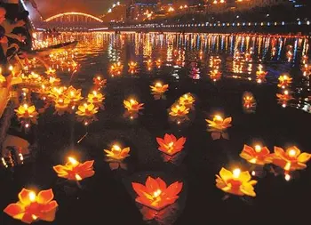 Yeni 20 adet Kağıt Lotus Çiçeği Yüzen Fener Dileğiyle Lamba Parti Dekorasyon