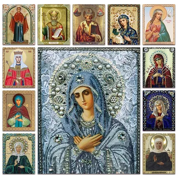 Yeni DİY Tam Elmas boyama nakış Din Meryem 5D Elmas mozaik çapraz dikiş rahip Tanrı resim Ev dekor X017