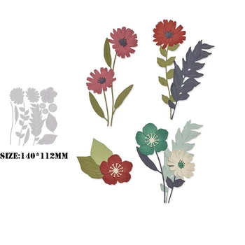 Yeni Varış Metal Çiçekler Bitki Kesme Ölür İçin 2021 DIY Scrapbooking Vahşi Blooms Stencil Kağıt Kart Yapımı El Sanatları