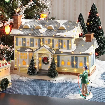 Yeni Yıl Noel Süsler Hediye Yaşlı adamın Araba Evi Reçine Noel Heykeli Griswold Villa Ev Bebek Bahçe Süslemeleri