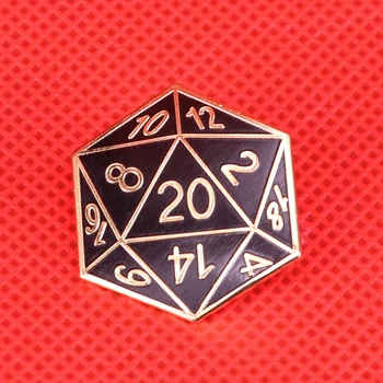 Yirmi taraflı Kalıp emaye pin D20 RPG oyun broş çokyüzlü geeky asosyal hediye sevimli pimleri zar takı gömlek sırt çantası rozeti erişim