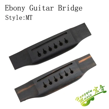 Yüksek Kaliteli Abanoz Gitar Köprü Yedek Parçaları Katı Ahşap Akustik Gitar Aksesuarları 153 * 37 * 9mm MT tarzı