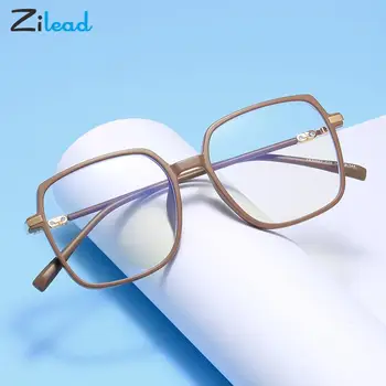 Zilead klasik Anti-mavi ışık gözlük çerçeve marka tasarımcı moda kare şeffaf degrade optik bilgisayar gözlük çerçeveleri
