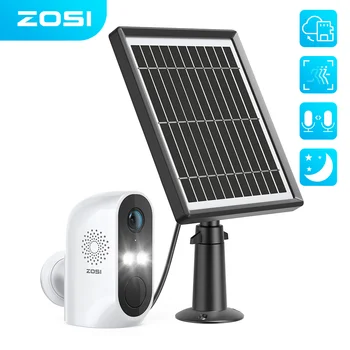 ZOSI 2MP WiFi IP Kamera şarj edilebilir pil Powered 1080P Güvenlik Kamera Güneş Açık İki Yönlü Ses PIR Algılama