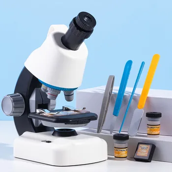 Çocuk Biyolojik Mikroskop 1200 Kez Bilimsel Deney Ekipmanları Seti Çocuklar Eğitici Oyuncaklar İlköğretim ve Öğrenci için